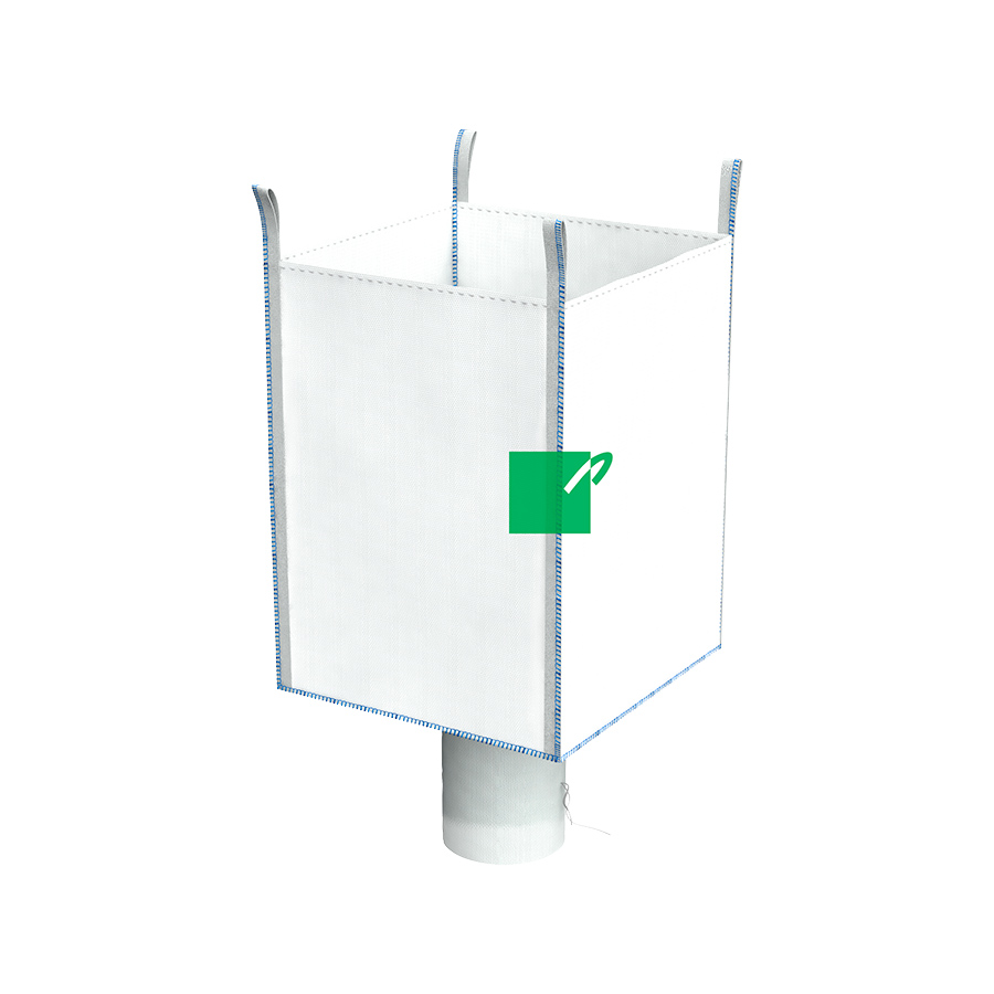Saccone big bag con valvola inferiore e aperto sopra Saccone big bag con valvola inferiore e aperto sopra