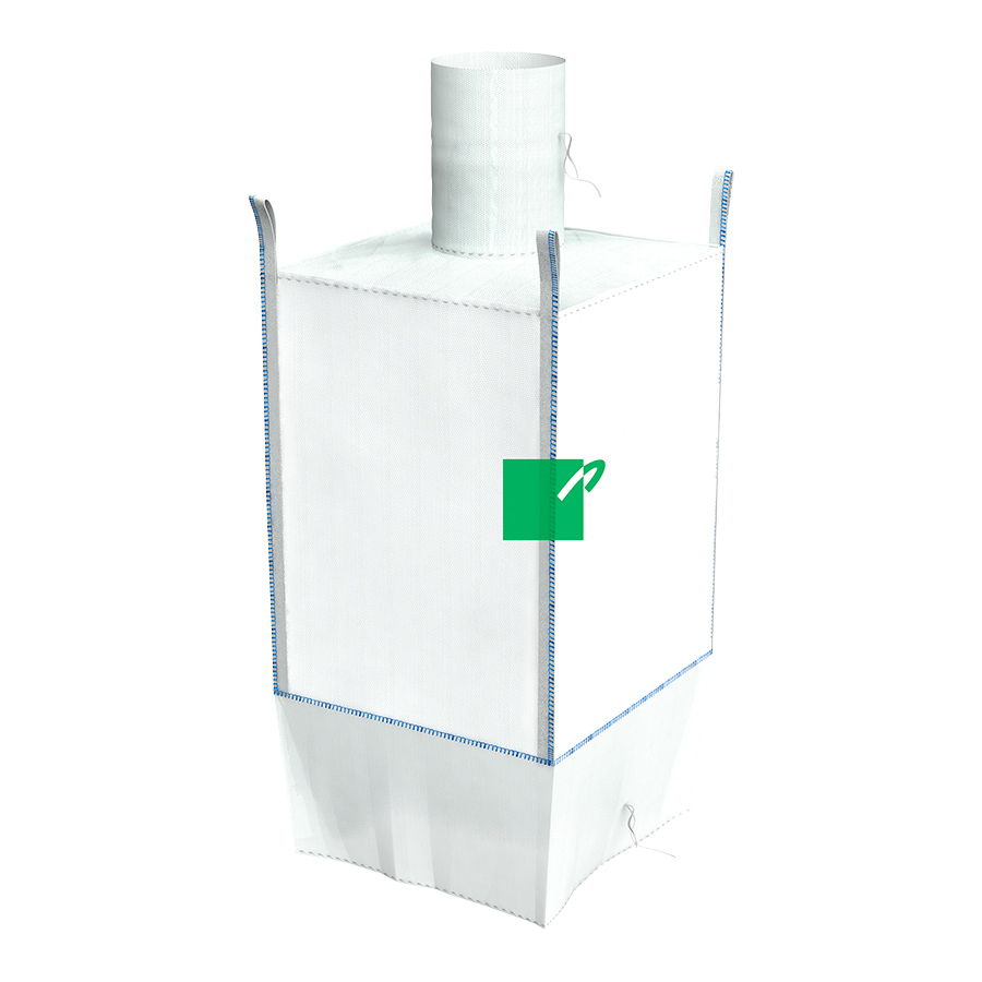Saccone big bag con caramella inferiore e valvola superiore Saccone big bag con caramella inferiore e valvola superiore